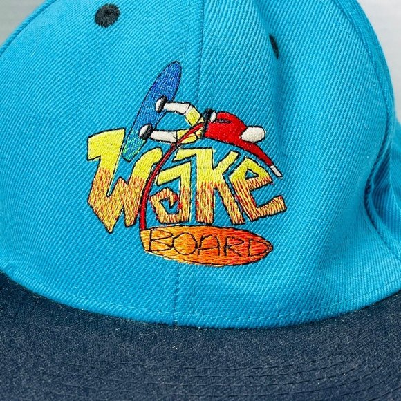 Lids Wake Board SnapBack Flat Wide Brim Hat Surfer Streetwear Wool Blend OSFA - Picture 2 of 11